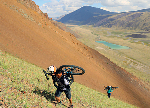 Downhill in Western Mongolia